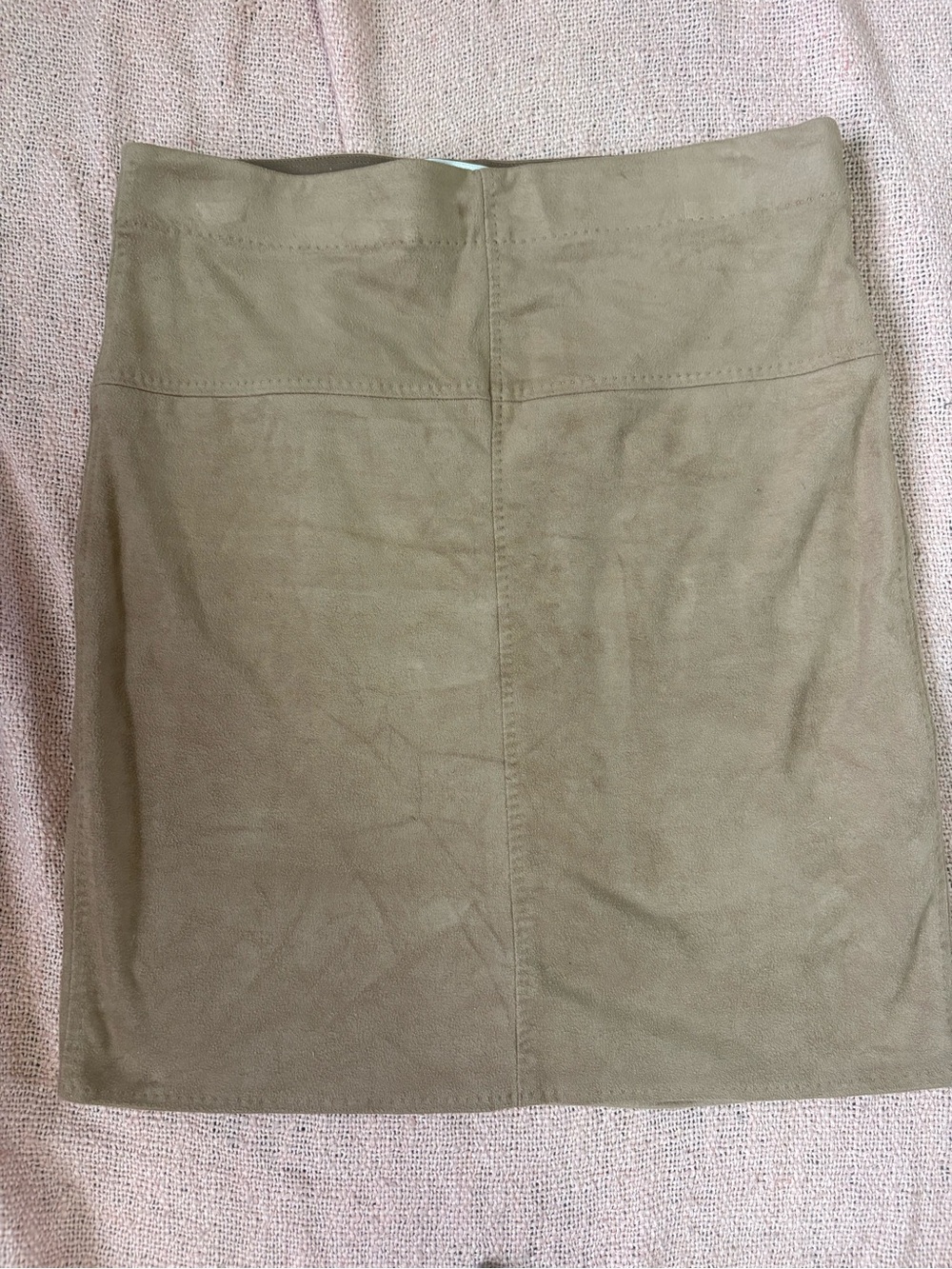 Max Studio tan Suede A-Line Mini Skirt